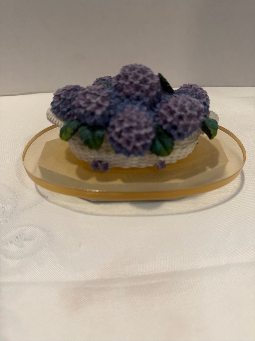 Lavender Hydrangea Floral Accent Vase with Gold Tray - Picture 4 of 5